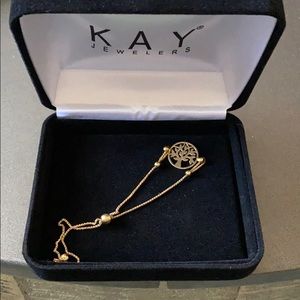 Tree Bolo bracelet 10k yellow gold